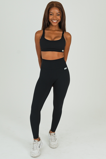 Bacon Active Long Legging Scrunch Bum Legging // Black